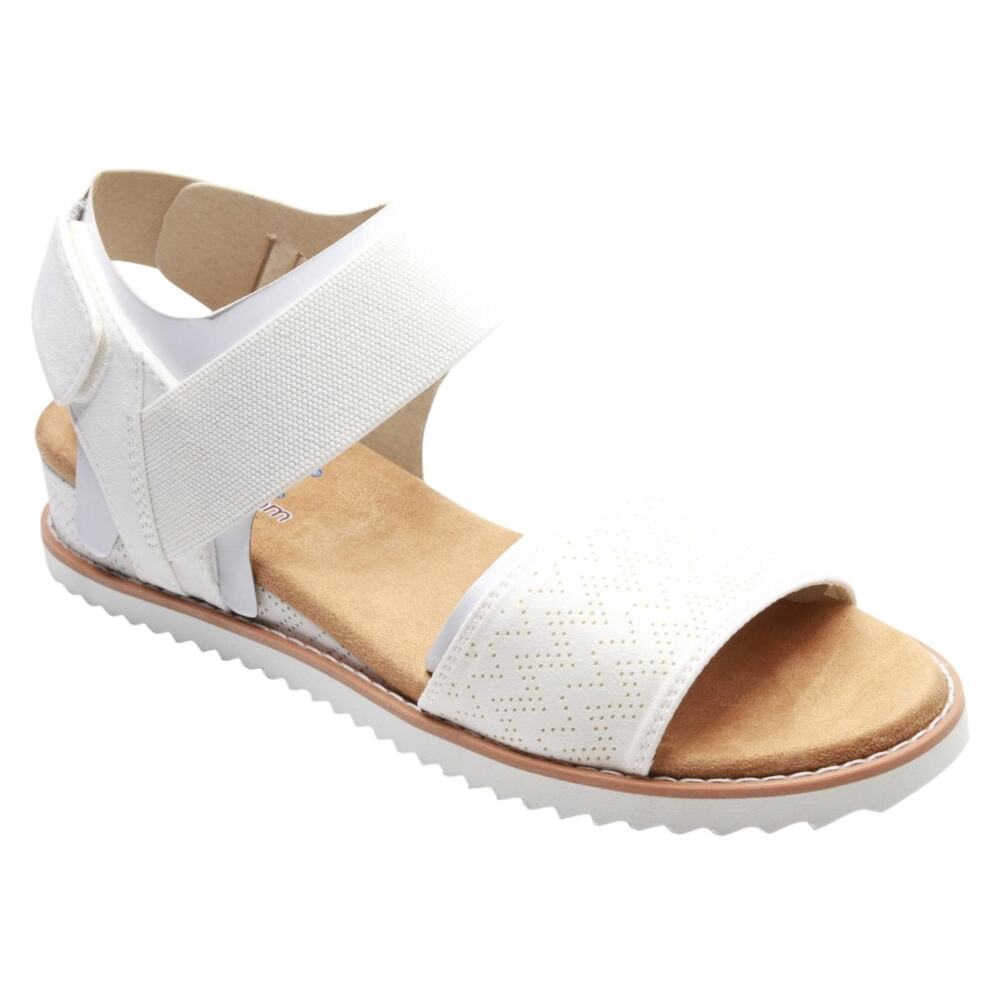 Sz 8 Skechers BOBS Women's Desert Kiss White Sandal 8 M US